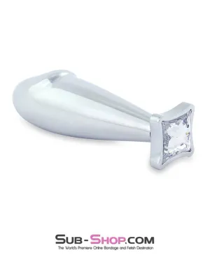 0347M      Torpedo Steel Butt Plug with Diamond Crystal Base - LAST CHANCE - Final Closeout!