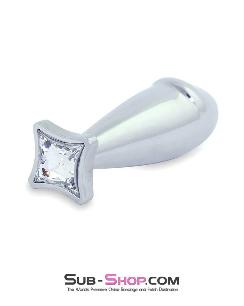 0347M      Torpedo Steel Butt Plug with Diamond Crystal Base - LAST CHANCE - Final Closeout!