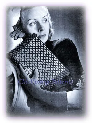 1940's Handbag Crochet Pattern, Ladies Clutch Bag, Envelope Purse, Digital Pattern