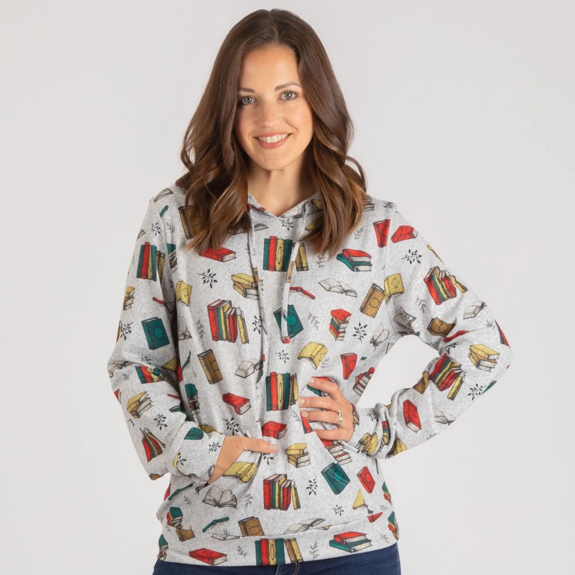 Adorable Print Terry Hoodie