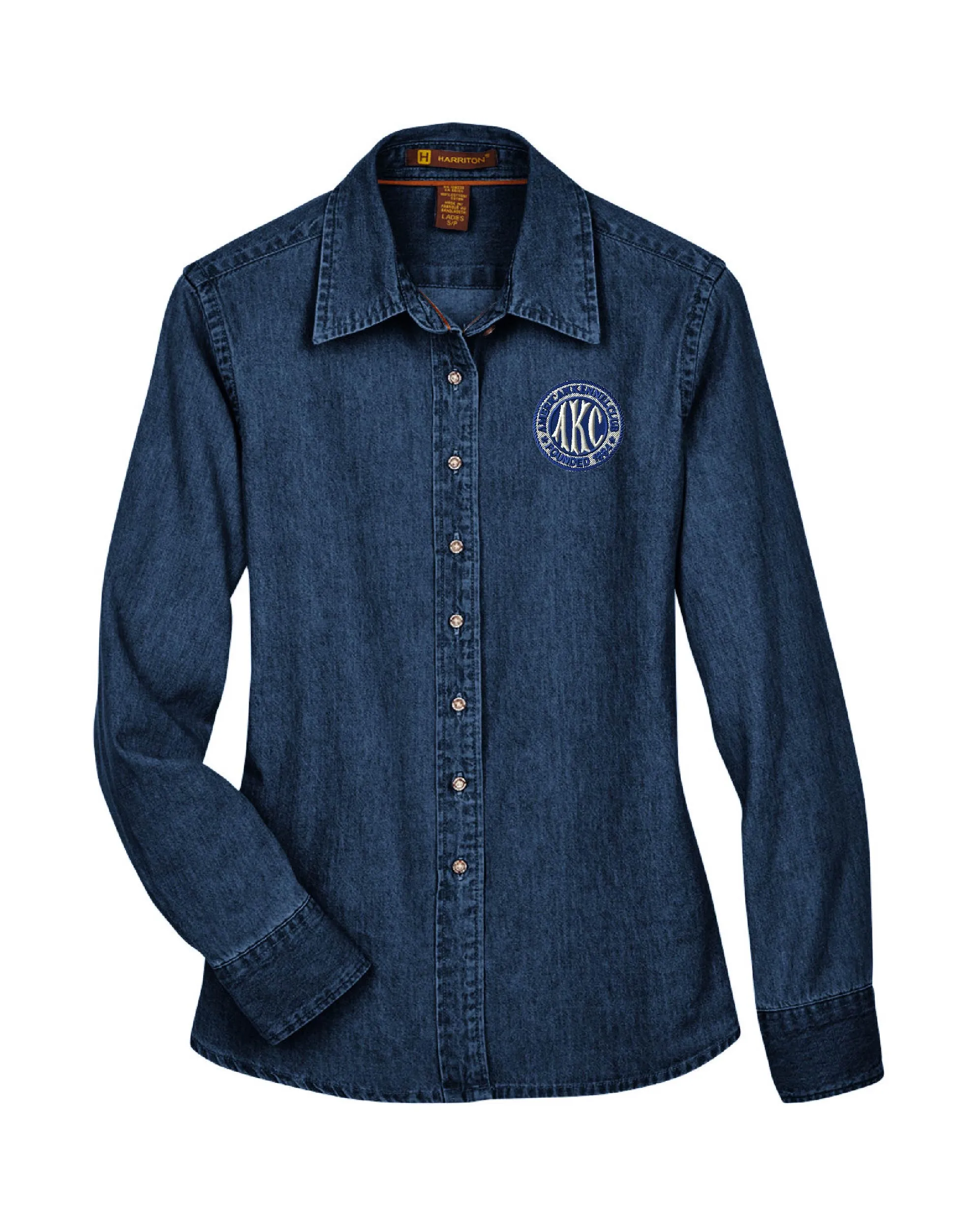 AKC Seal Embroidered Ladies Denim Shirts