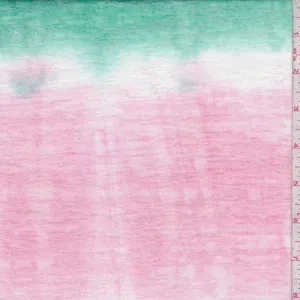 Aqua/Pink/Jade Tie Dye Burnout Jersey Knit Fabric