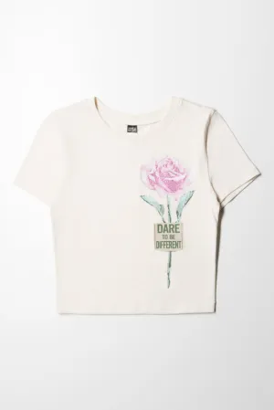 Baby Tee With Side Rose Pink Tint