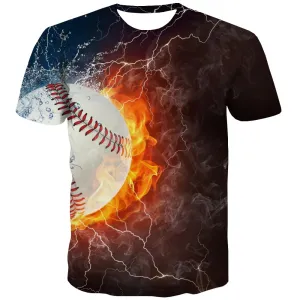 Baseball T-shirt Men Stadium T shirts Funny Game Tshirts Novelty White T-shirts Graphic