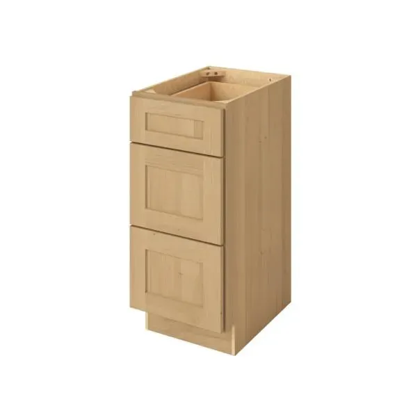 Bathroom Vanity 3 Drawer Base Sandstone Shaker Cabinets - 21" Deep 12", 15" & 18" Wide