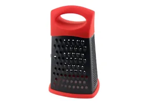 BergHOFF Non-Stick Stainless Steel 10" Box Grater, Red and Black