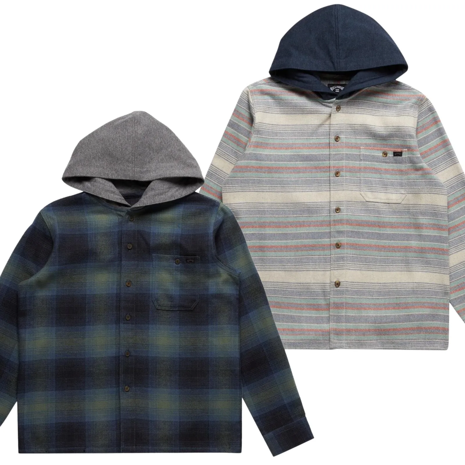 Billabong Kids Baj Hooded Long Sleeve Flannel Shirt