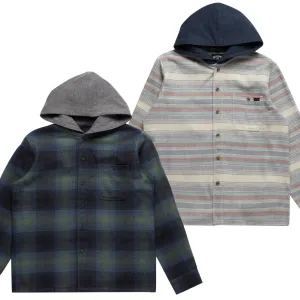 Billabong Kids Baj Hooded Long Sleeve Flannel Shirt