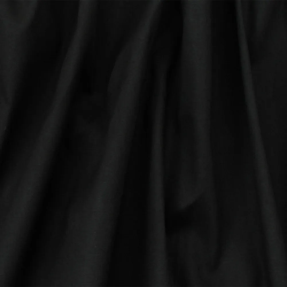 Black  Solid Cotton Stretch Spandex Poplin Woven Fabric