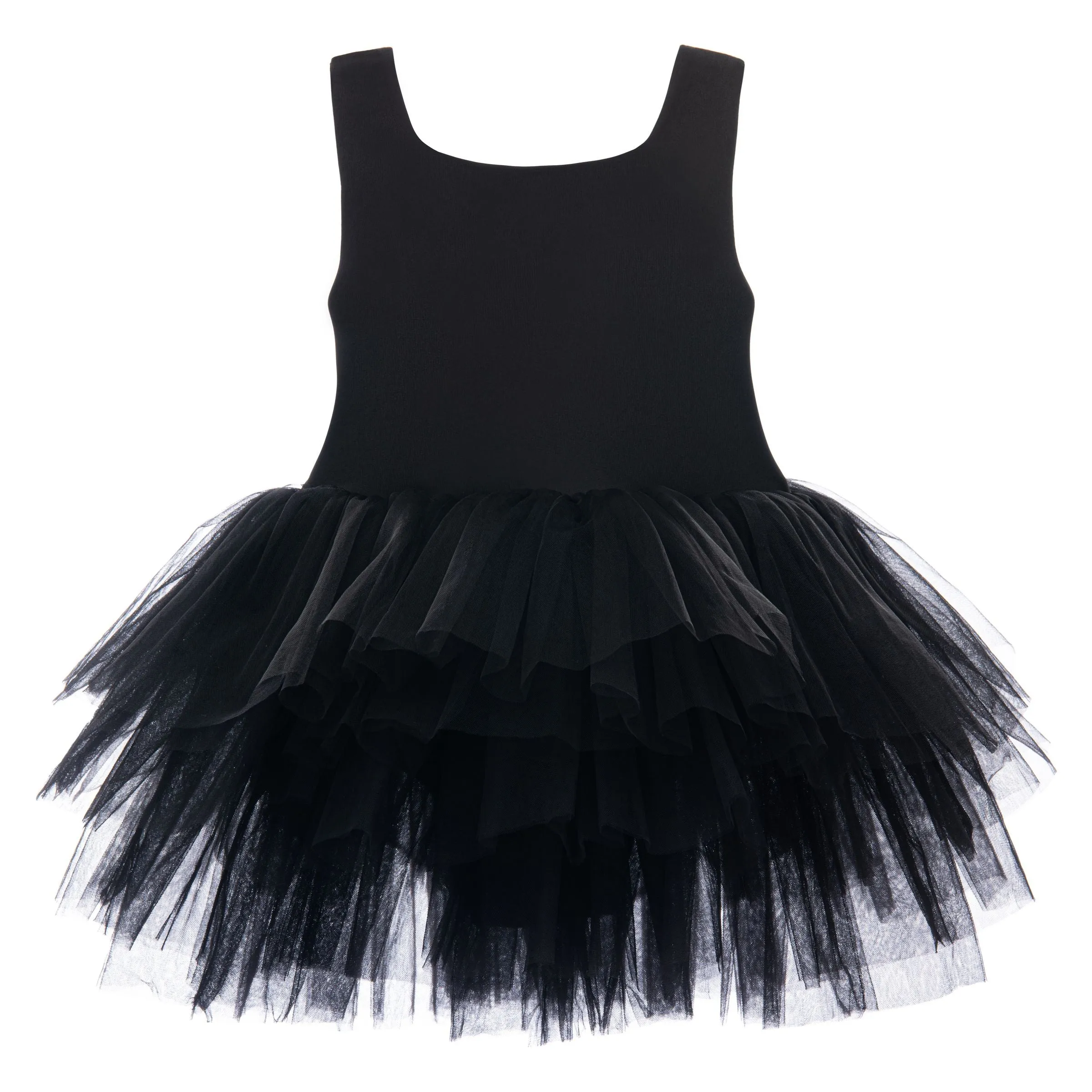 Black Solid Tutu Dress