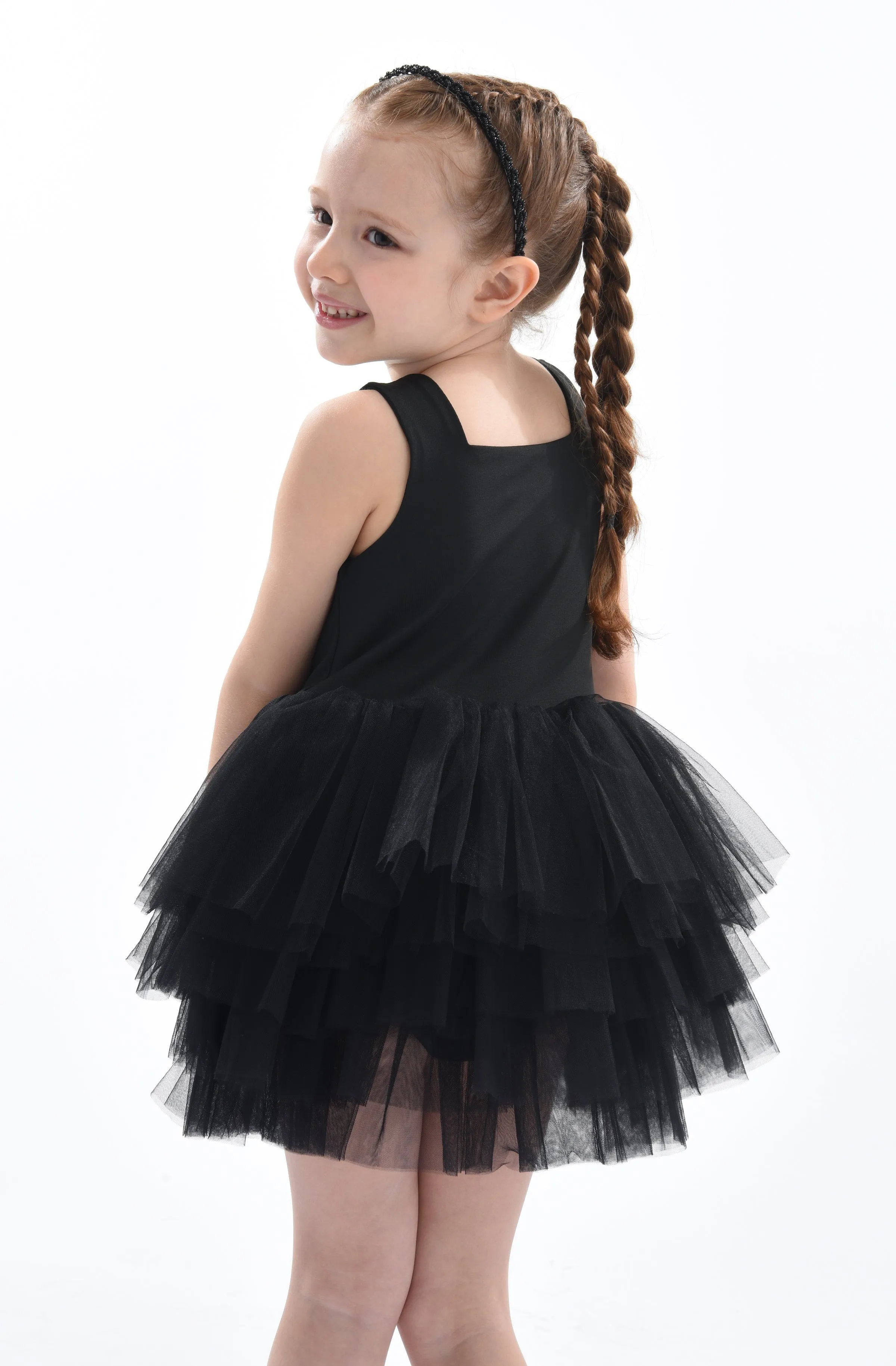 Black Solid Tutu Dress