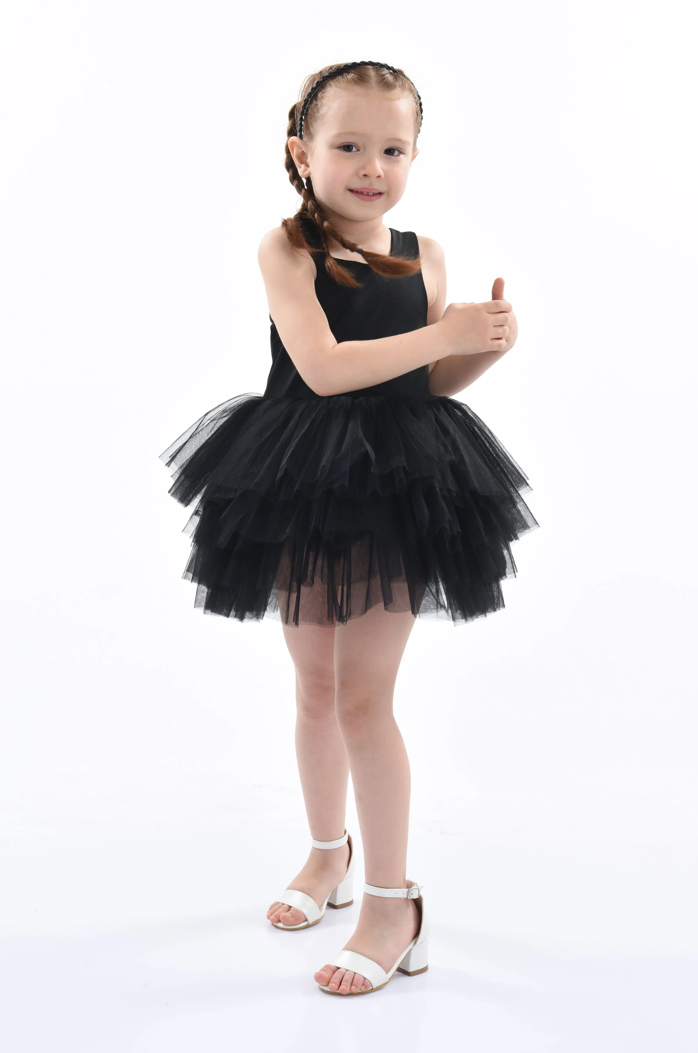 Black Solid Tutu Dress