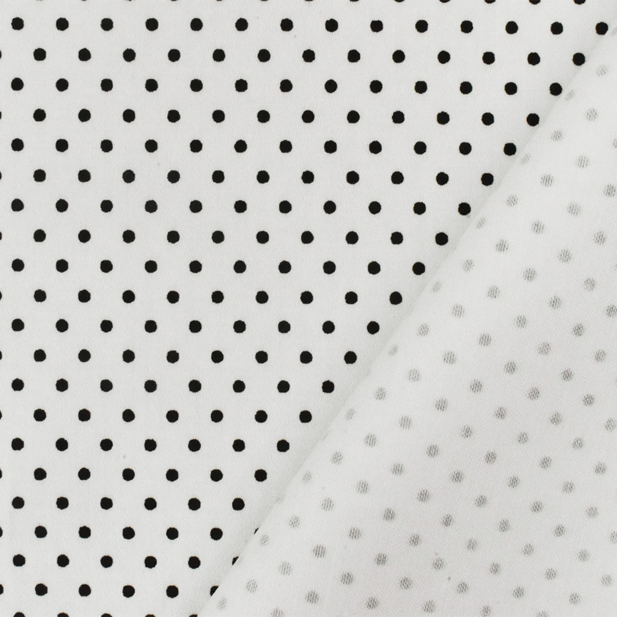 Black-White Dot Printed Stretch Cotton Spandex Twill Sateen Fabric