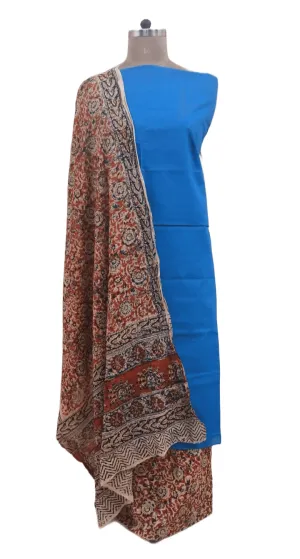 Blue Kalamkari Salwar Kameez Dress Material