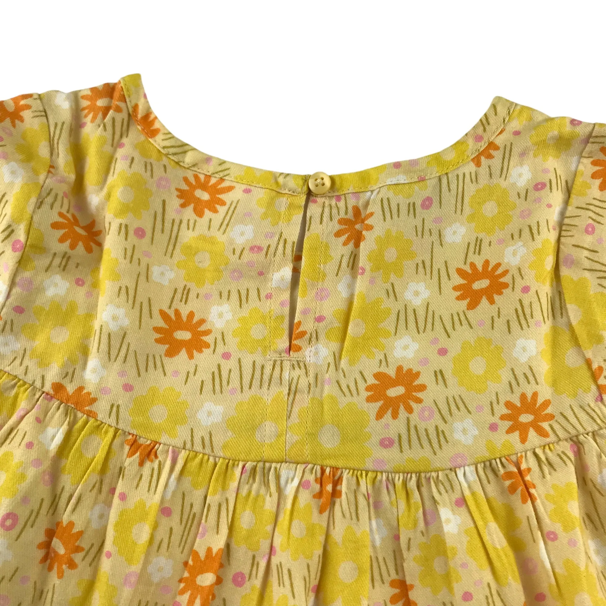 Cat & Jack t-shirt 7-8 years yellow floral tiered top