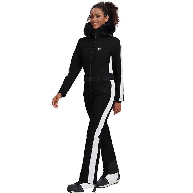 Chic One-piece Ski Suits Women Slim Fit Snowsuits