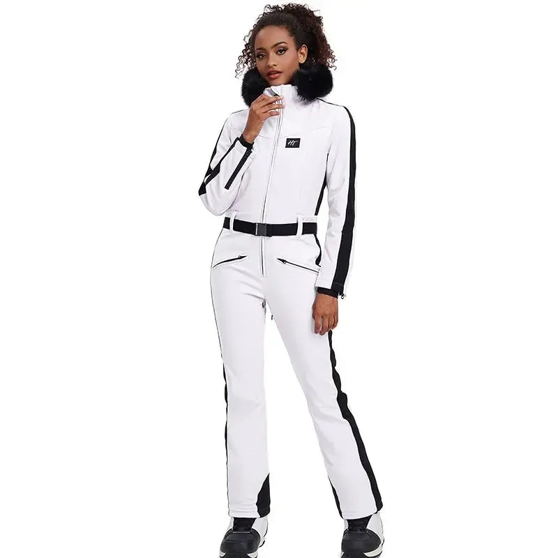 Chic One-piece Ski Suits Women Slim Fit Snowsuits