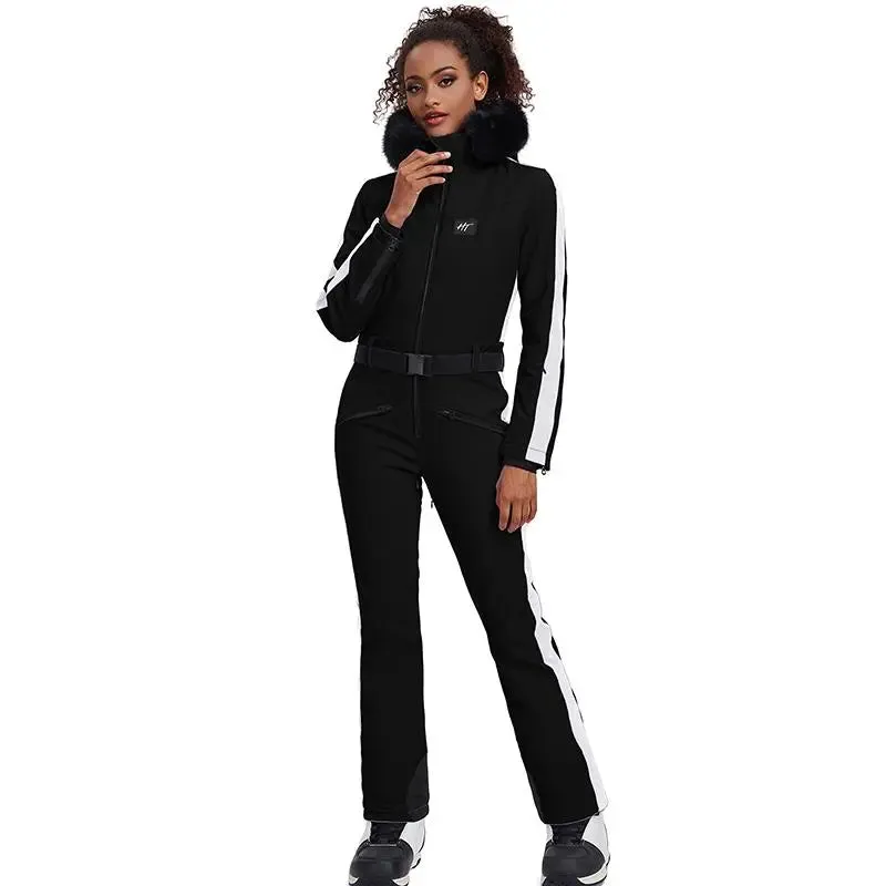 Chic One-piece Ski Suits Women Slim Fit Snowsuits