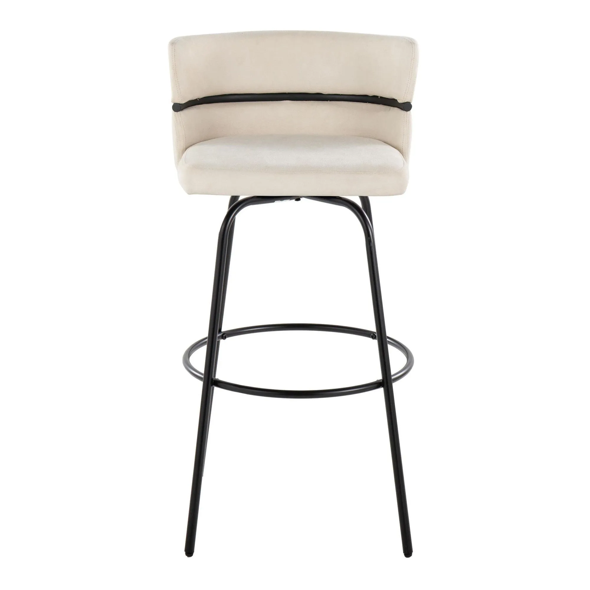 Cinch Claire 30" Fixed-Height Barstool - Set of 2 By LumiSource - B30-CINCH-CLARZQ2 BKBKCR2