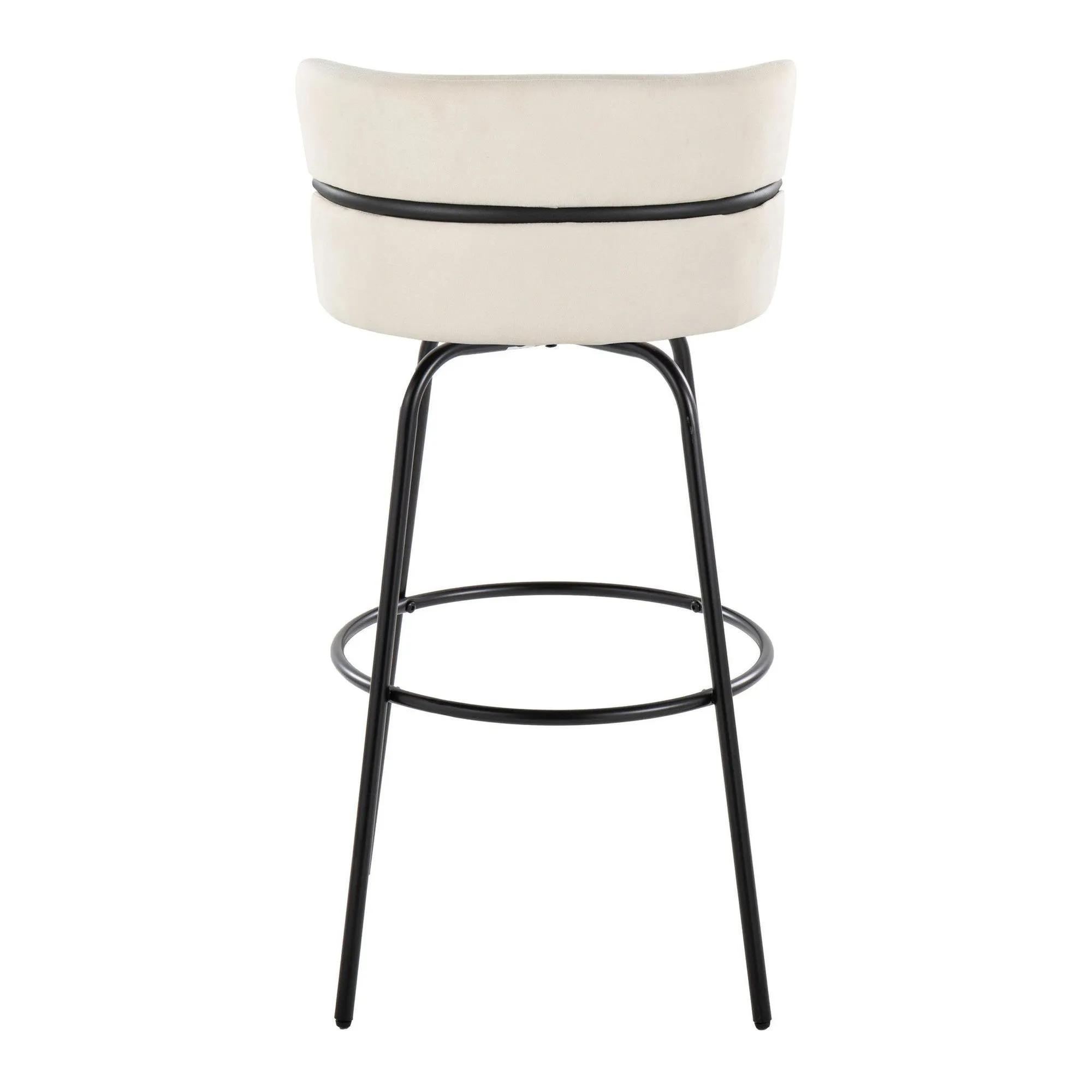 Cinch Claire 30" Fixed-Height Barstool - Set of 2 By LumiSource - B30-CINCH-CLARZQ2 BKBKCR2