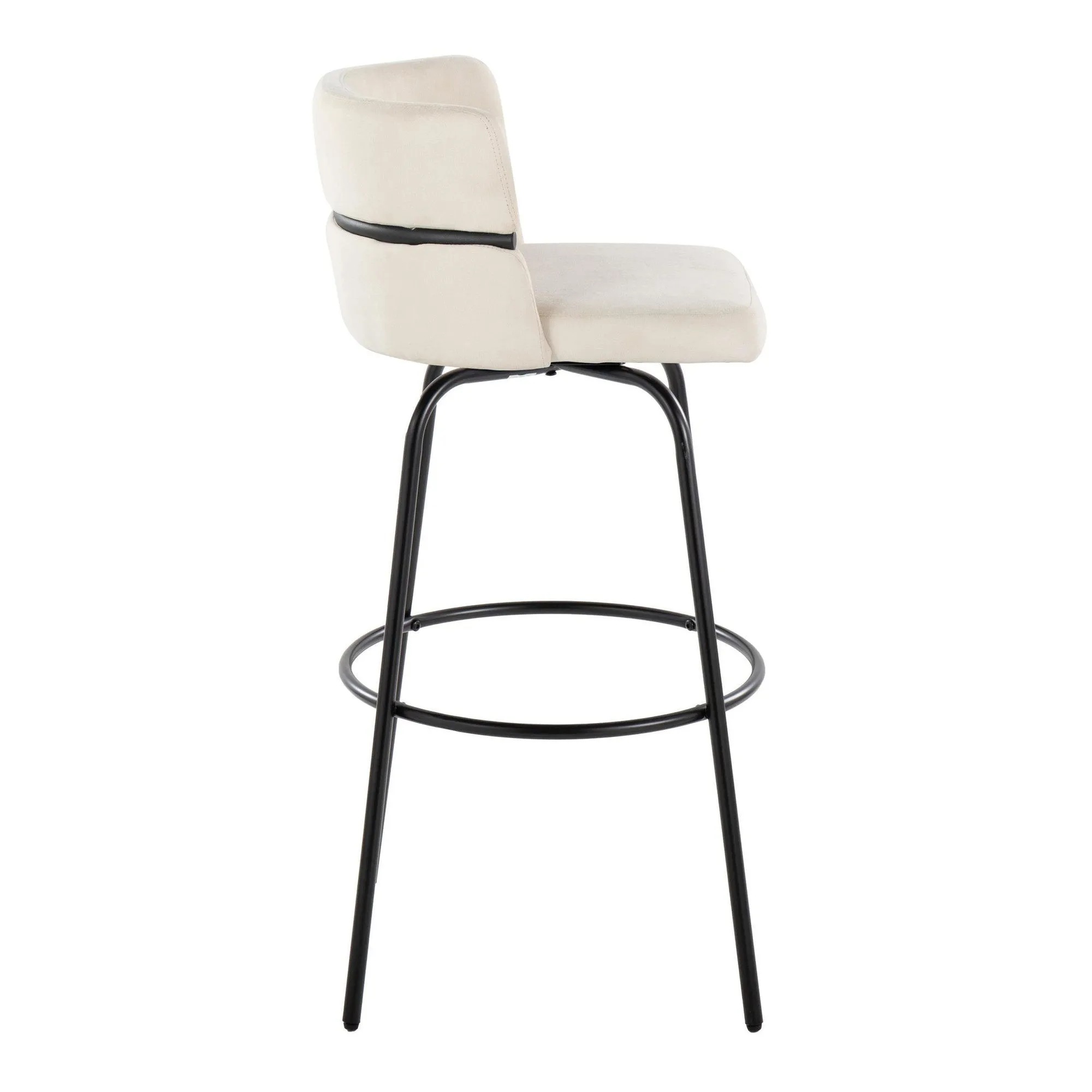 Cinch Claire 30" Fixed-Height Barstool - Set of 2 By LumiSource - B30-CINCH-CLARZQ2 BKBKCR2