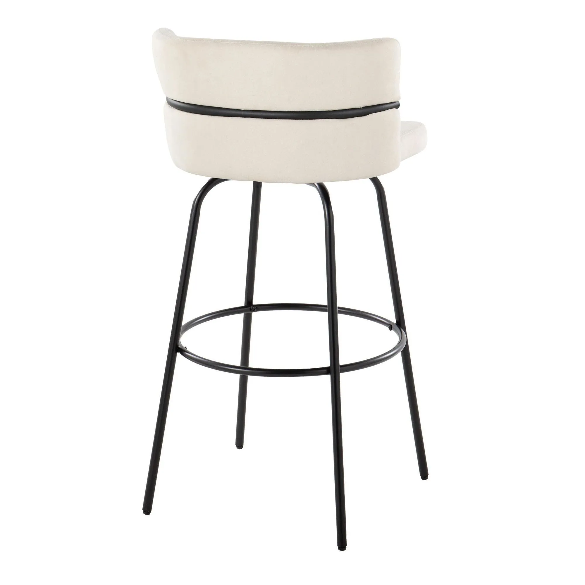 Cinch Claire 30" Fixed-Height Barstool - Set of 2 By LumiSource - B30-CINCH-CLARZQ2 BKBKCR2