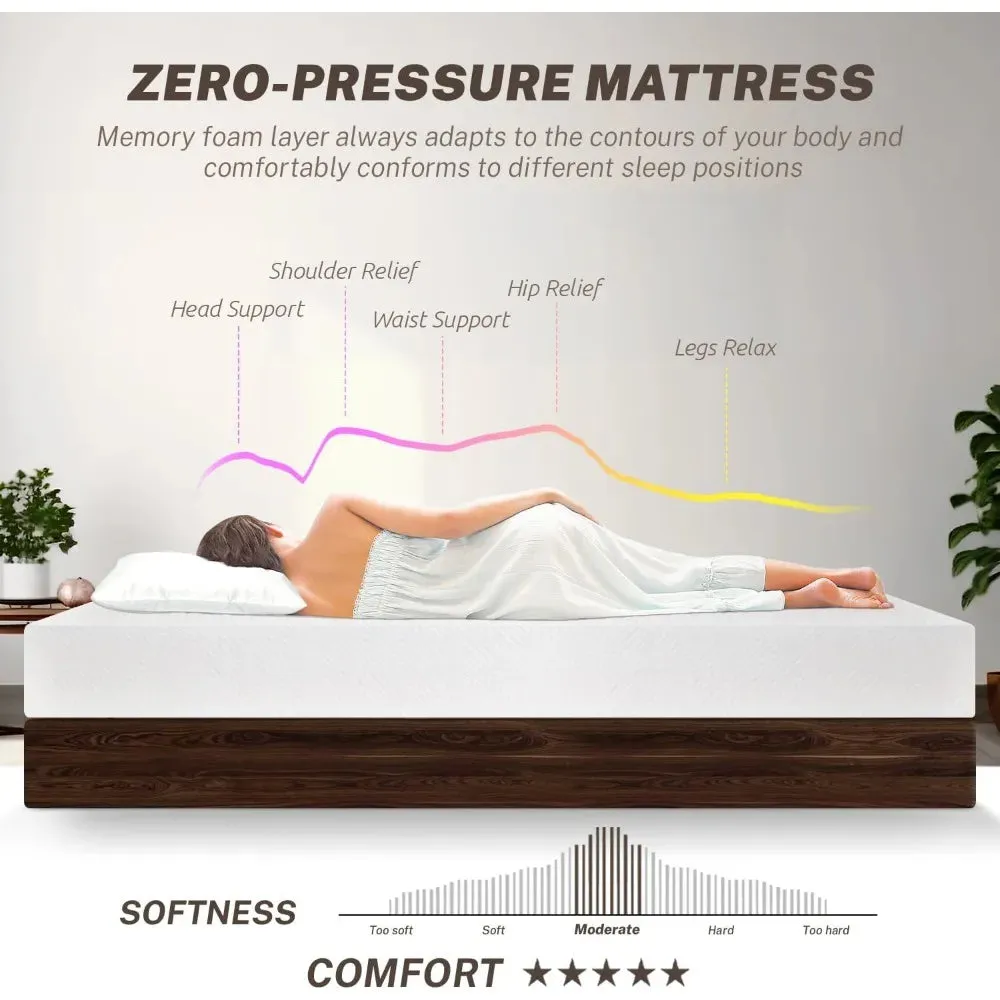 CoolComfort Gel-Infused Memory Foam Mattress - Queen Size