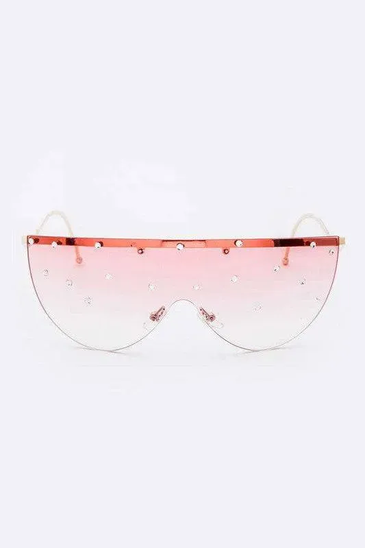 Crystal Pave Iconic Oversize Sunglassses