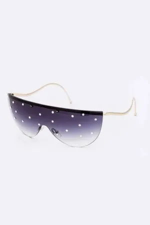 Crystal Pave Iconic Oversize Sunglassses