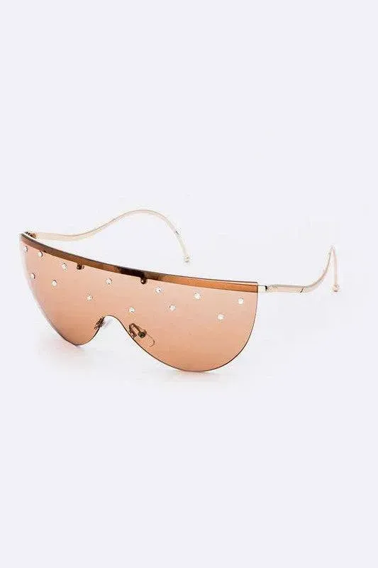 Crystal Pave Iconic Oversize Sunglassses