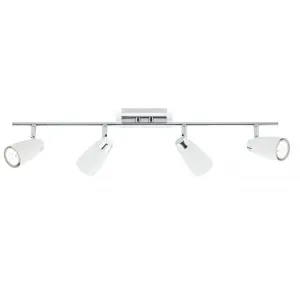 Dar LOF842 | Loft 4 Lamp Bar Light | White and Chrome