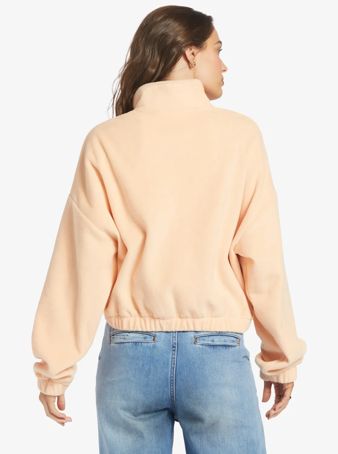 Dawn To Dusk Solid Half-Zip Fleece - Peach Parfait