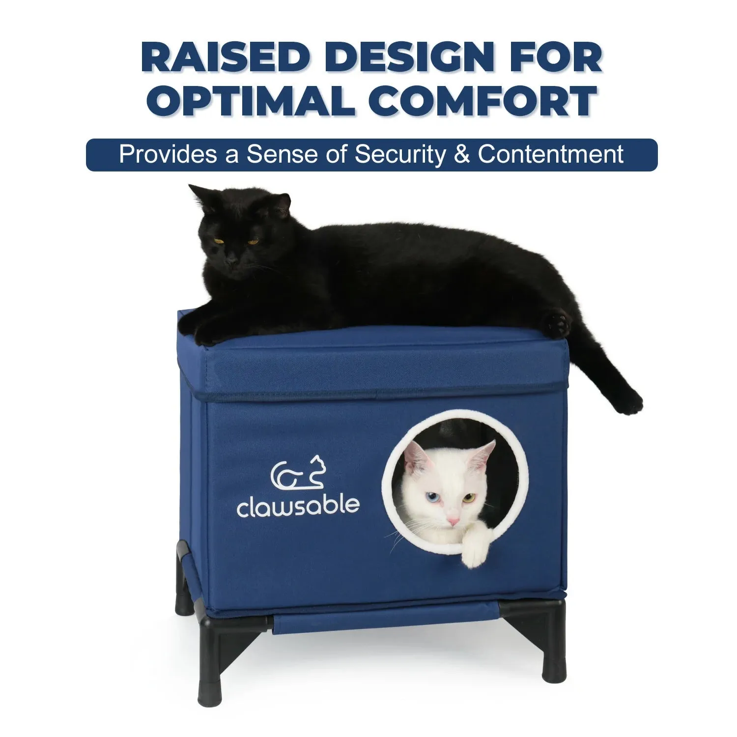 Elevated Cooling Cat House with Ice Pack