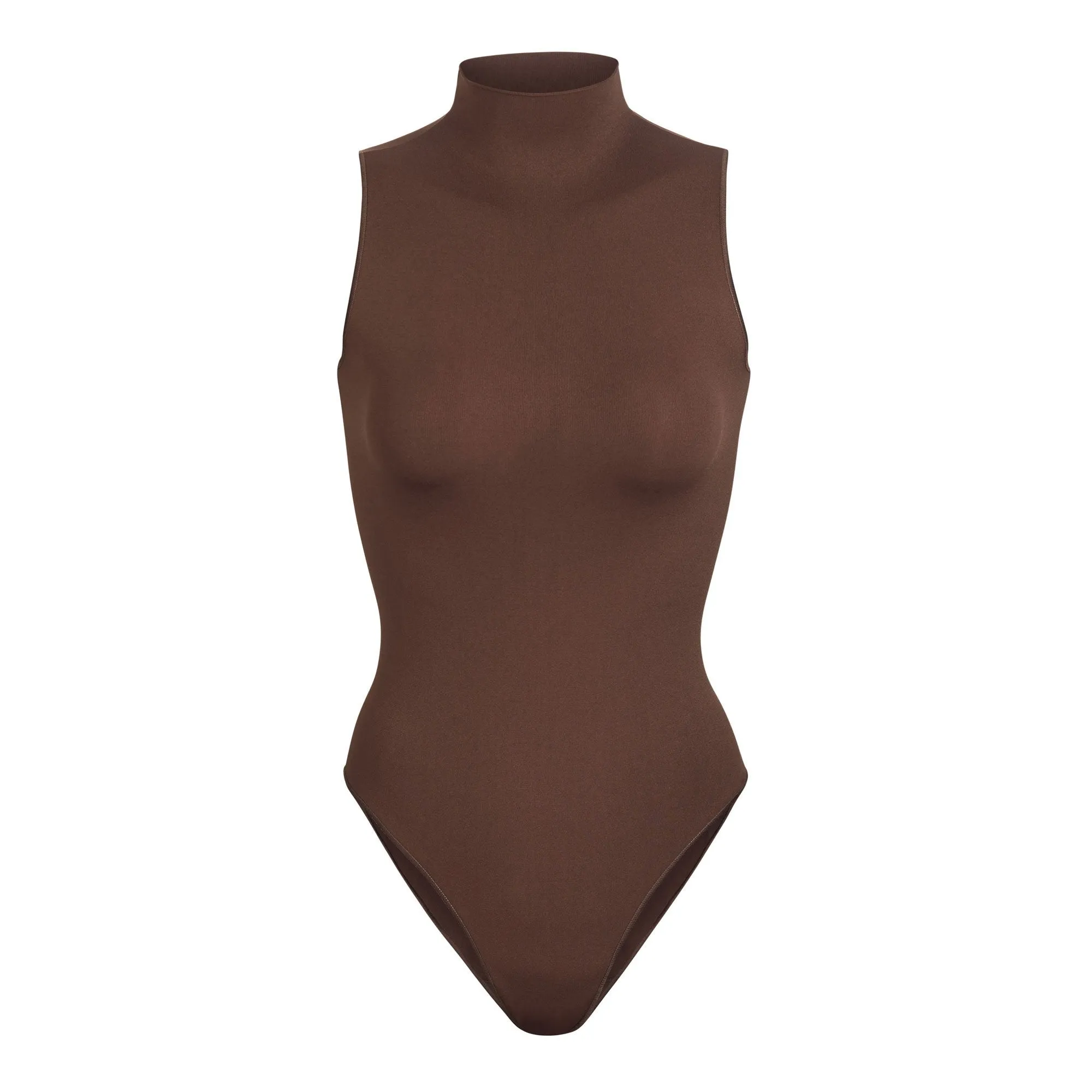 ESSENTIAL MOCK NECK SLEEVELESS BODYSUIT | SMOKEY QUARTZ