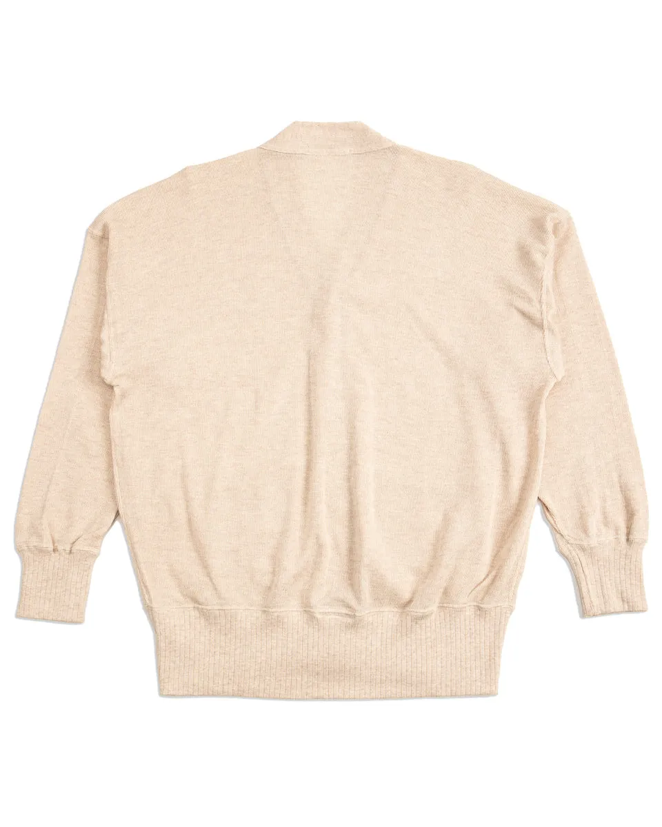 Extra Cotton Jersey Cardigan - Ecru