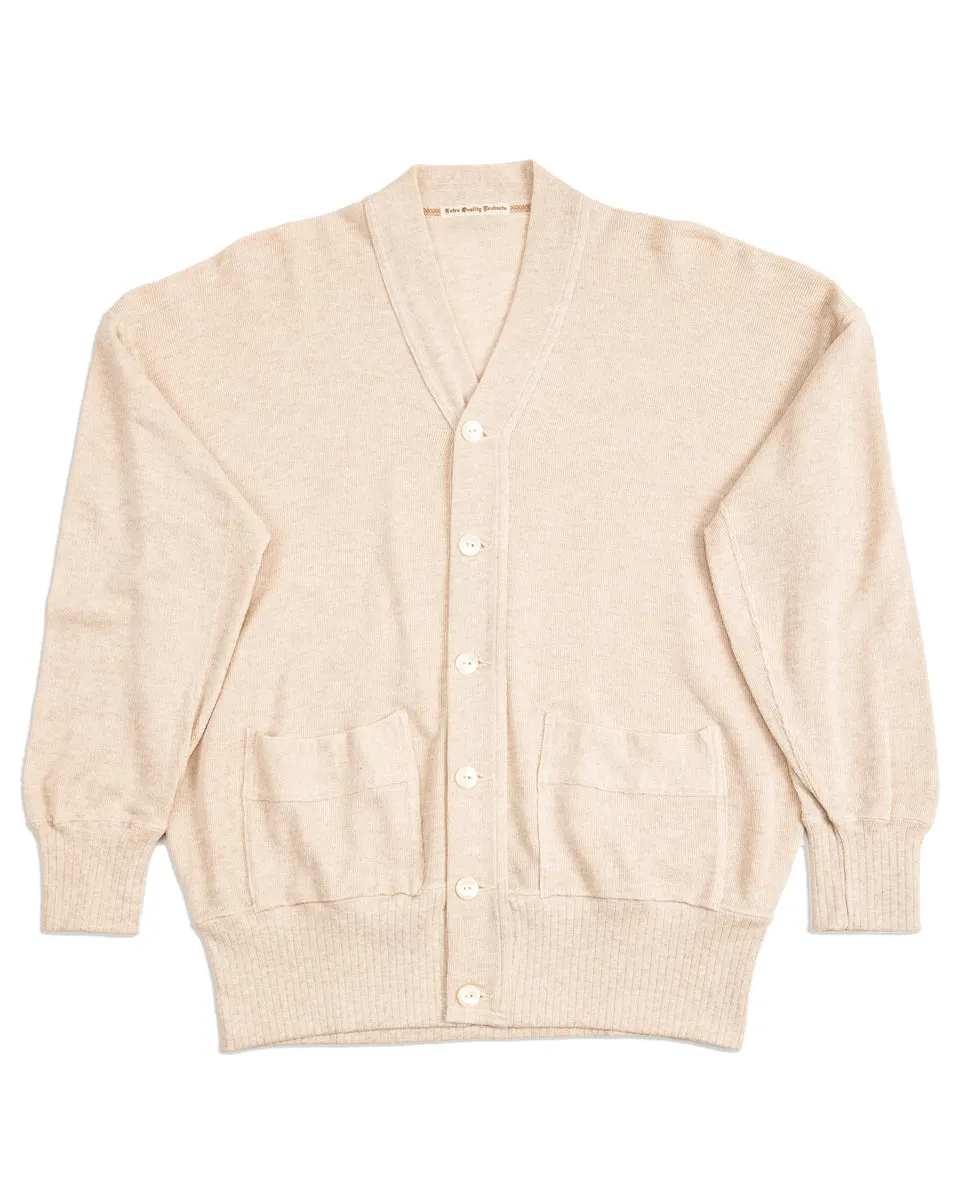 Extra Cotton Jersey Cardigan - Ecru