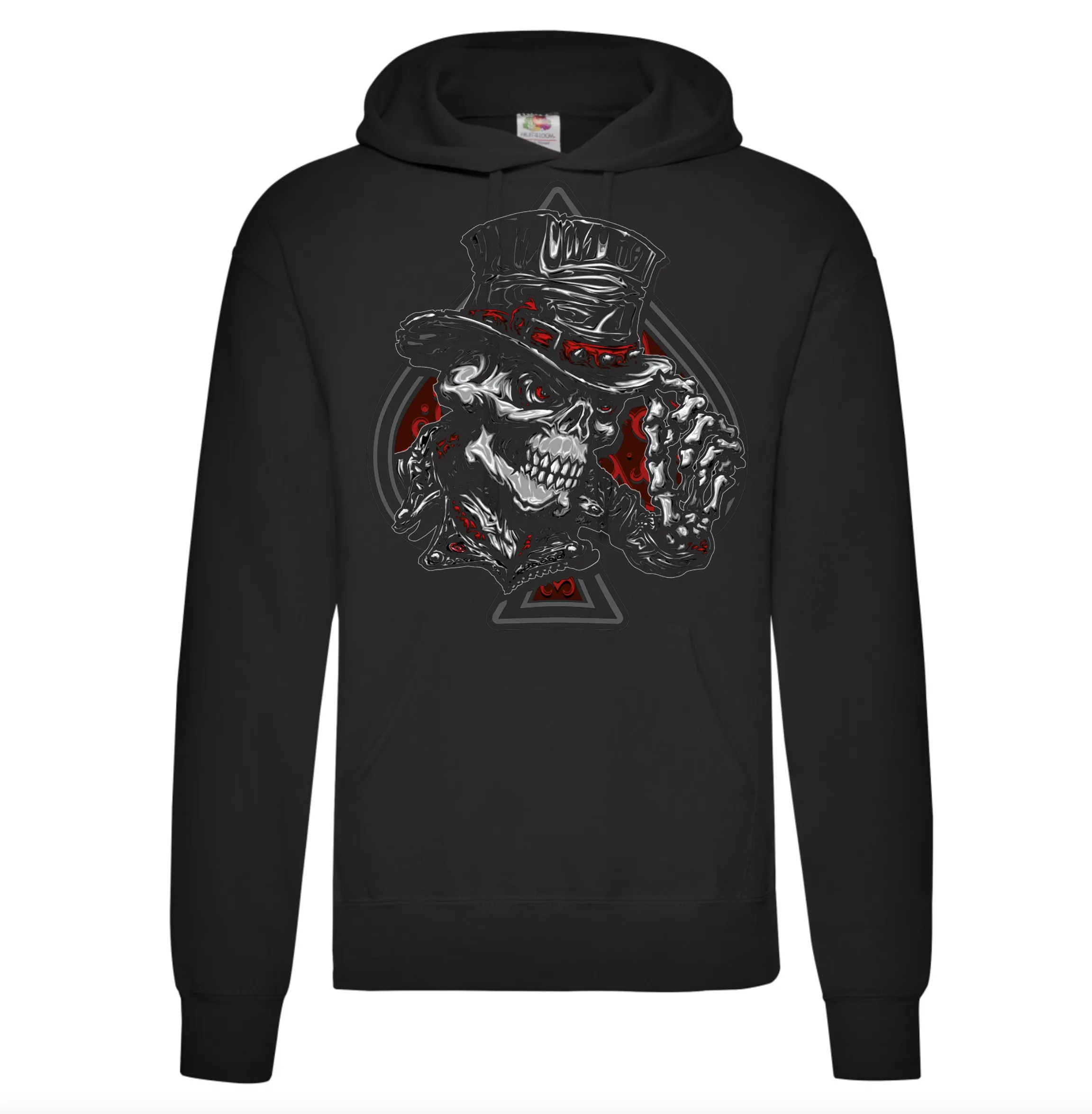 Fat Skeleton Top Hat Skull Logo Hoodie