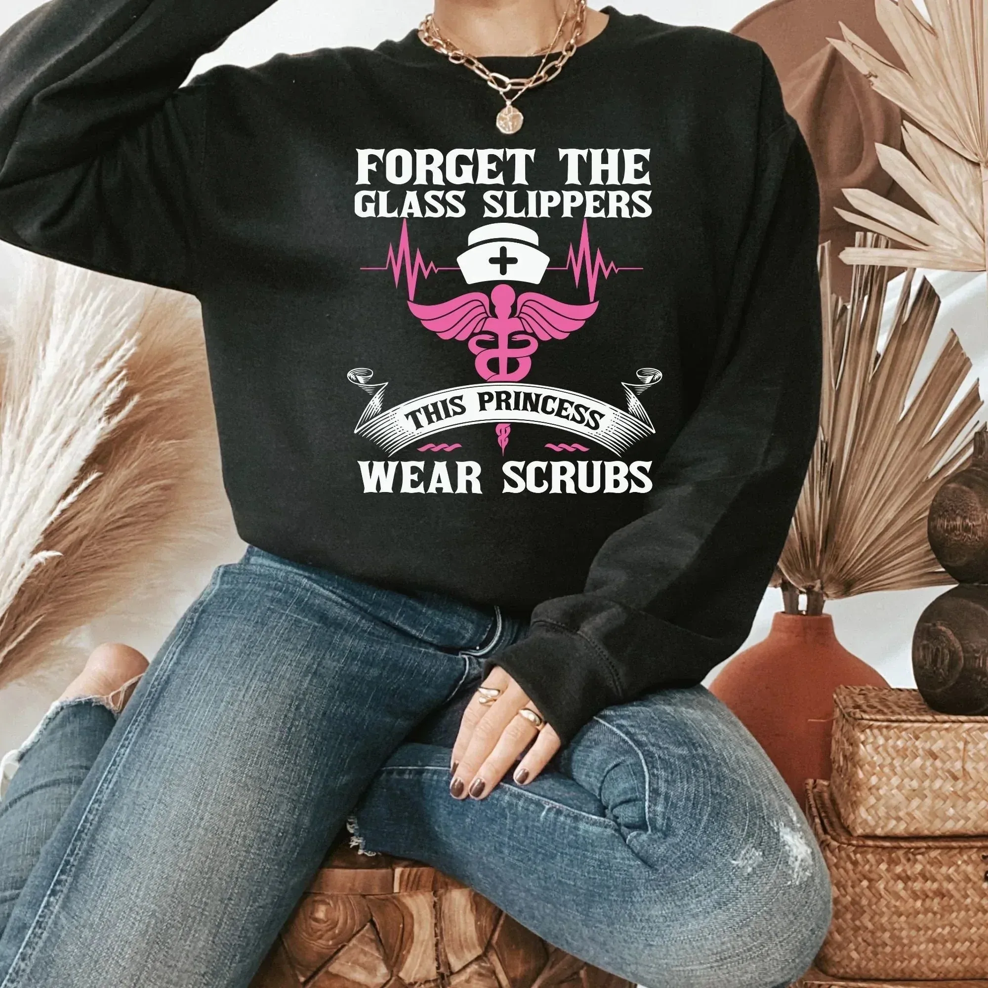 Forget the Glass Slipper, this Princess wears Scrubs, Nurse Shirt, Nurse Sweatshirt