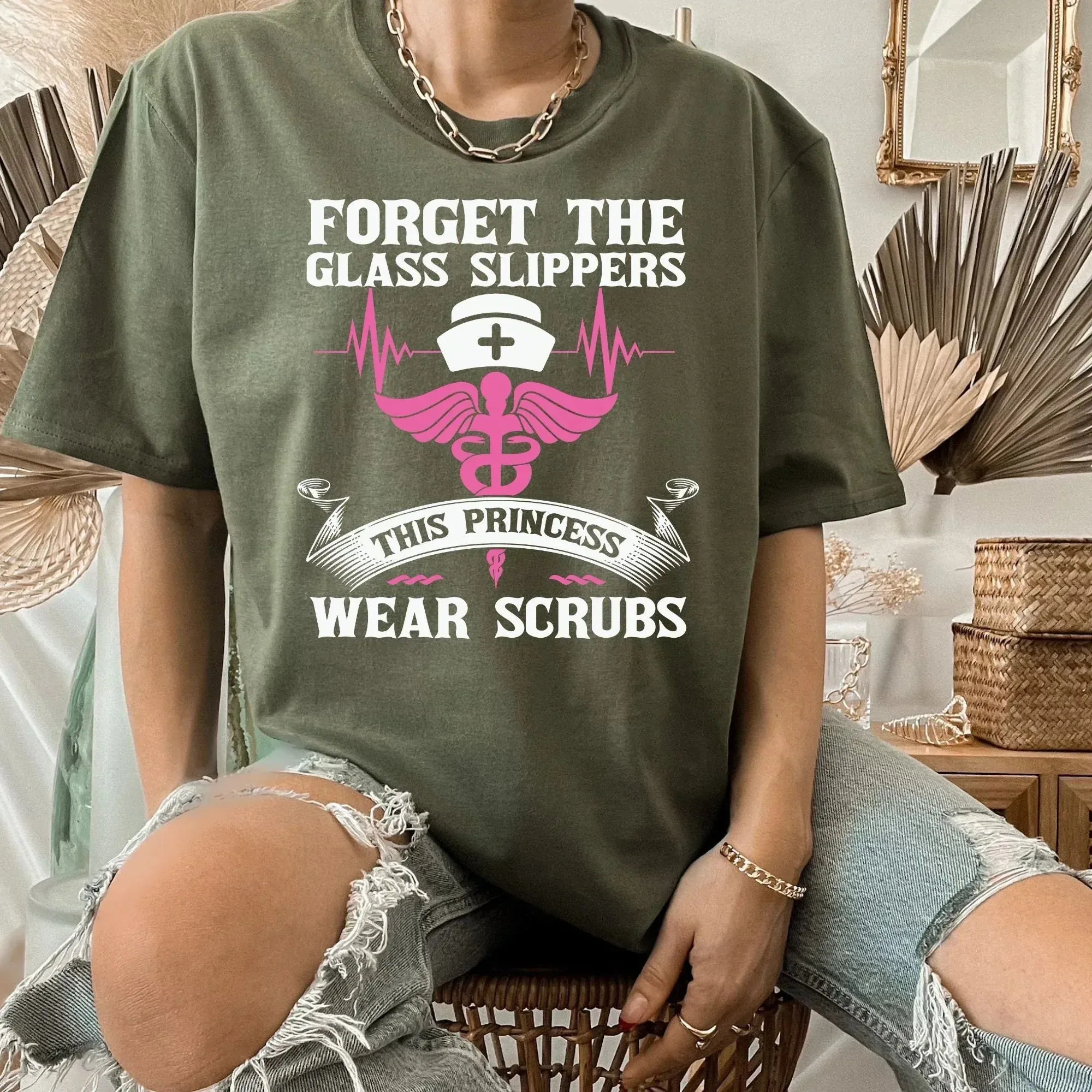 Forget the Glass Slipper, this Princess wears Scrubs, Nurse Shirt, Nurse Sweatshirt