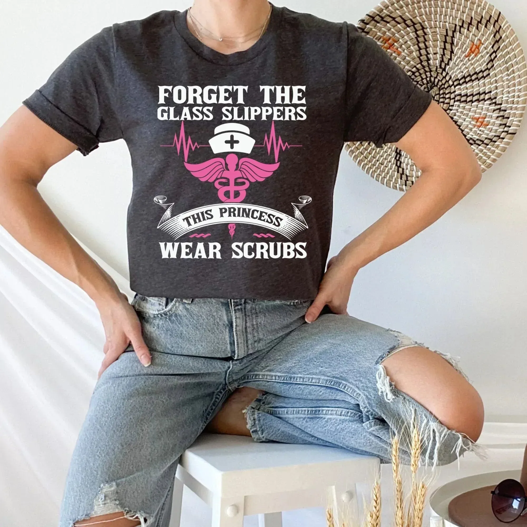 Forget the Glass Slipper, this Princess wears Scrubs, Nurse Shirt, Nurse Sweatshirt