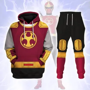 Gearhomie Power Rangers Ninja Storm Crimson Thunder Ranger Hoodies Sweatshirt T-shirt Hawaiian Tracksuit