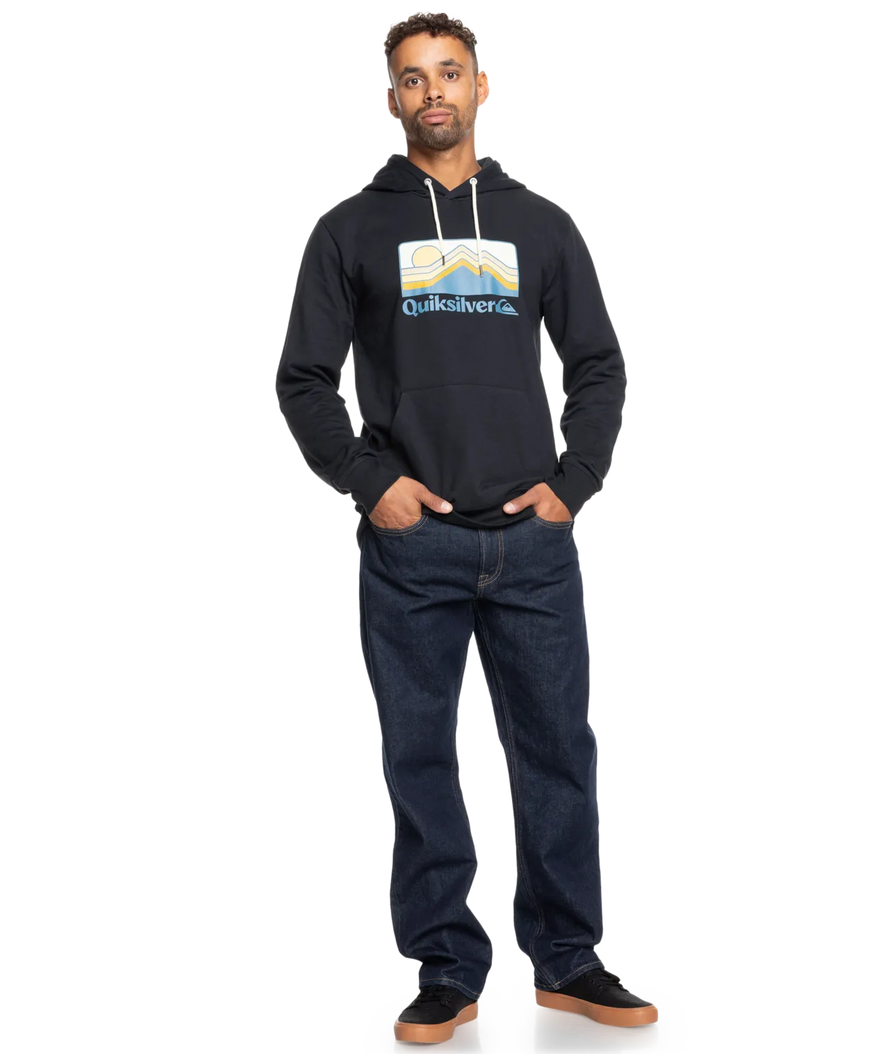 Gradient Mountains Hoodie in Black