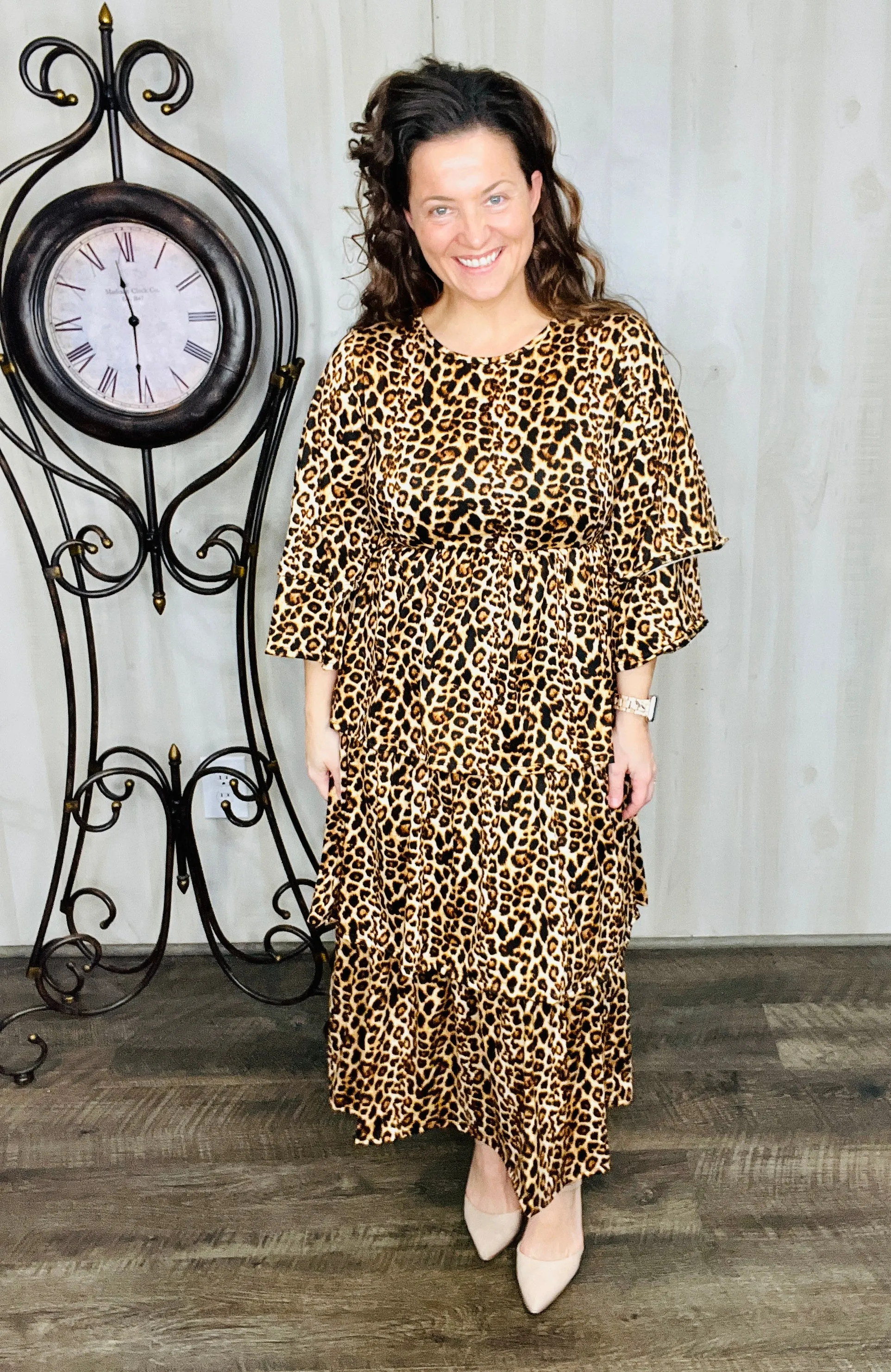 Juliet Ruffle Dress- Leopard