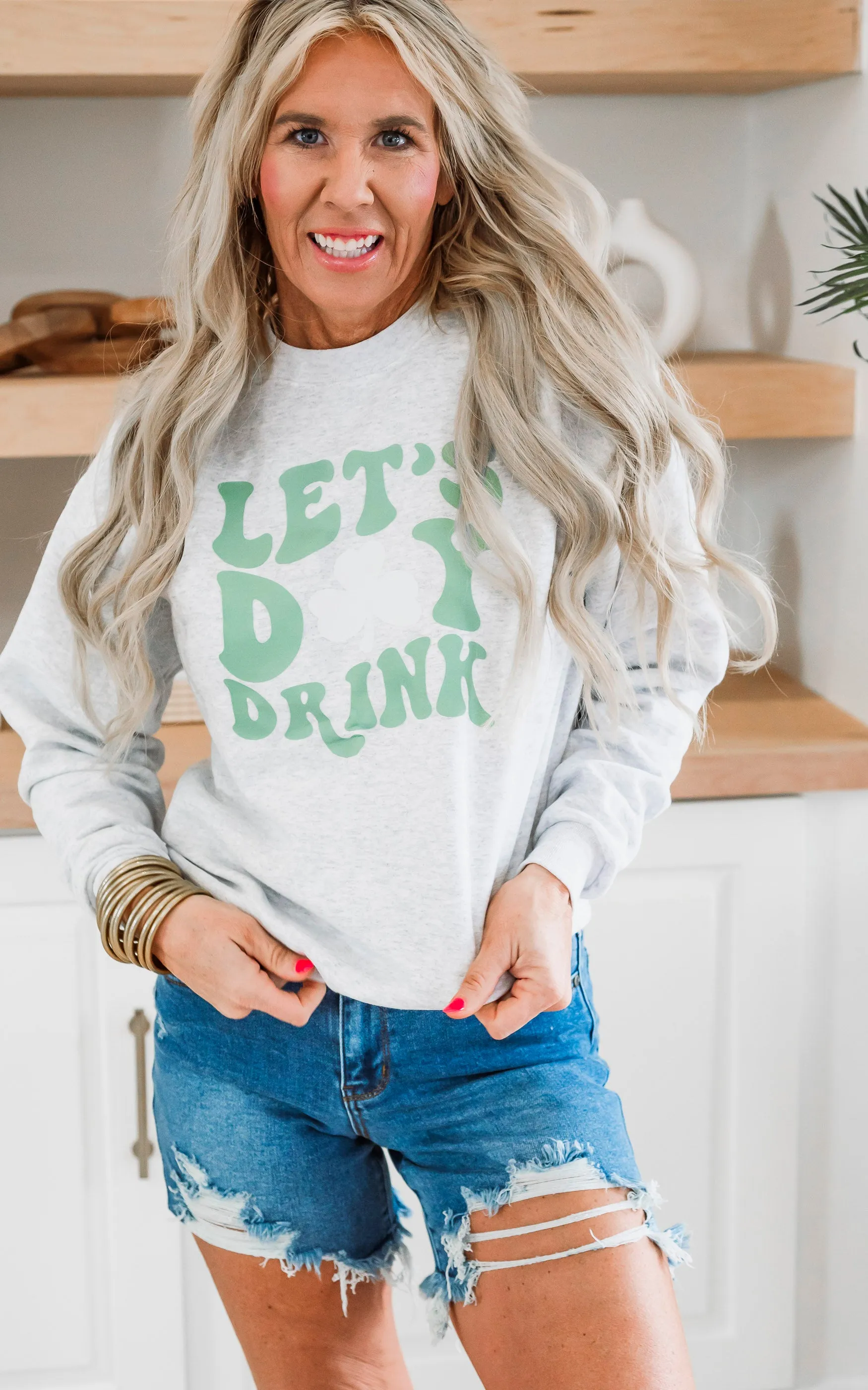 Let's Day 🍀 Drink Graphic Crewneck Sweatshirt | Unisex