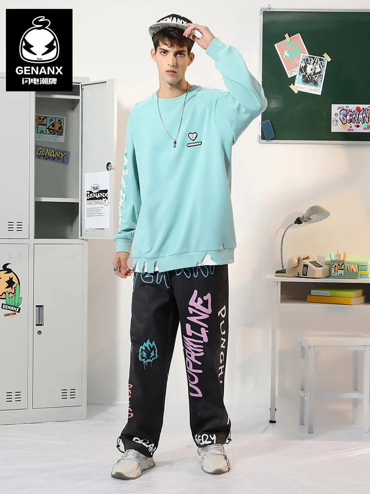 [Lightning Tide &xxgogo joint brand] printed hoodie