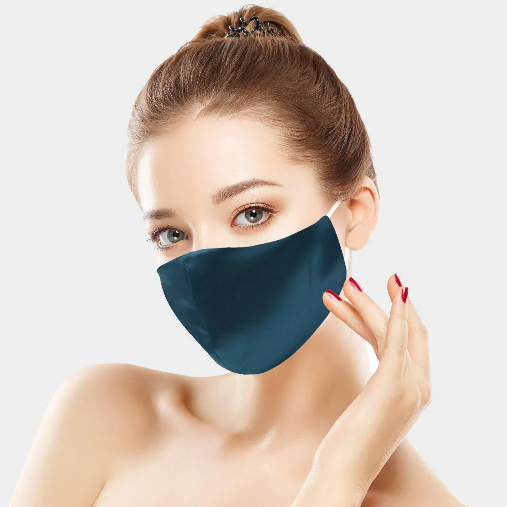 Lisette Navy Silky Satin Fashion Mask