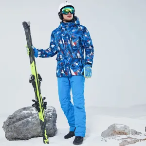 Men Insulated Jacket & Bib Pants Waterproof Ski Set