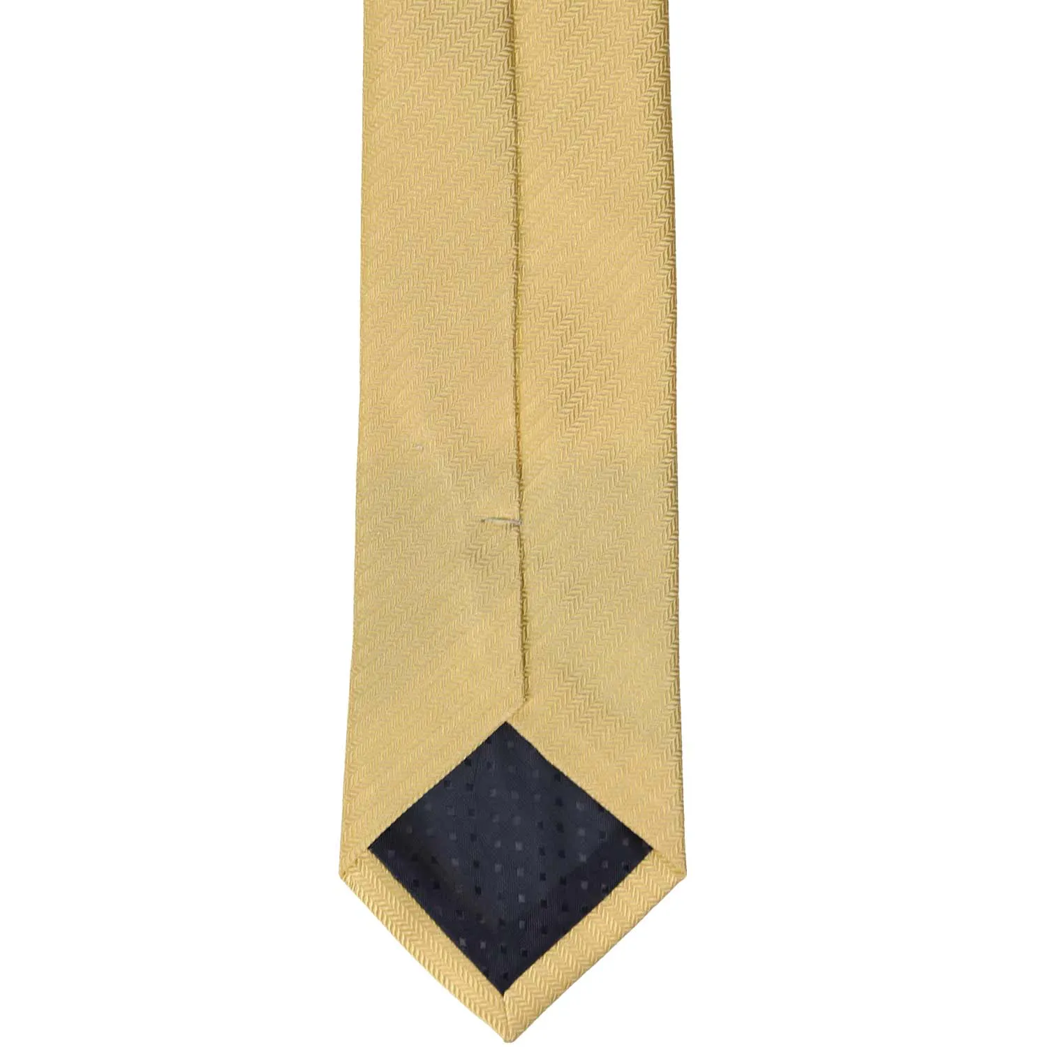 Pale Gold Herringbone Silk Slim Necktie, 2.5" Width