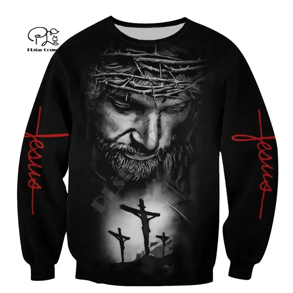 PLstar Cosmos Christian Catholic Jesus God Guard Retro Tracksuit Funny 3Dprint Men/Women NewFashion Harajuku Hoodies Pullover 12