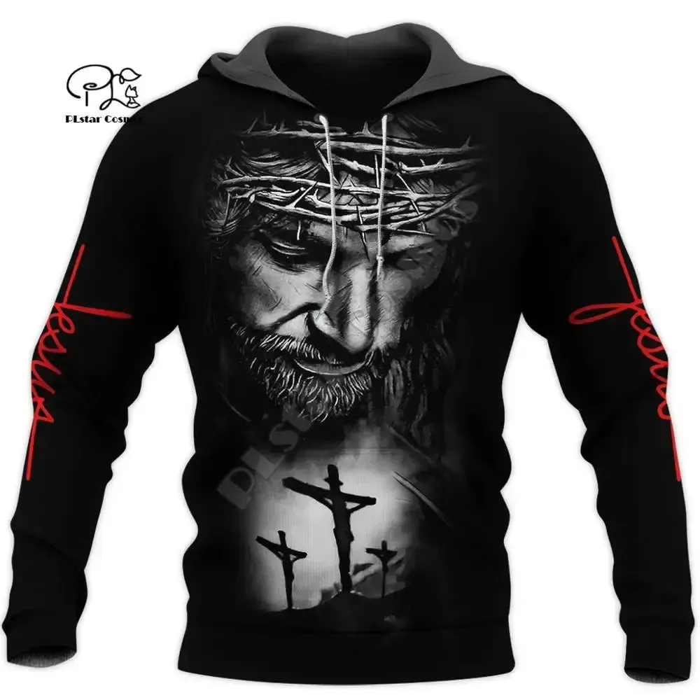 PLstar Cosmos Christian Catholic Jesus God Guard Retro Tracksuit Funny 3Dprint Men/Women NewFashion Harajuku Hoodies Pullover 12